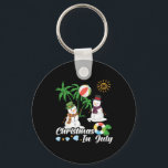 Snowman Christmas In July Funny Hawaiian Summer Va Key Ring<br><div class="desc">Snowman Christmas In July Funny Hawaiian Summer Vacation</div>