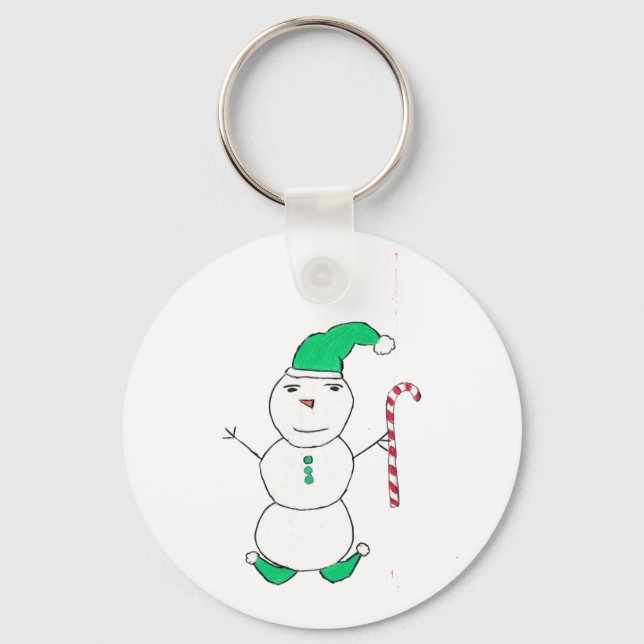 Snowman Christmas  Key Ring (Front)
