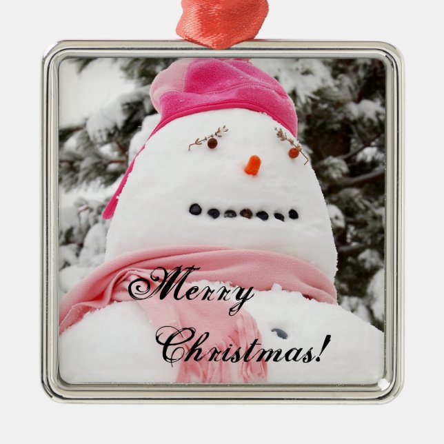 Snowman Christmas! Metal Tree Decoration (Front)