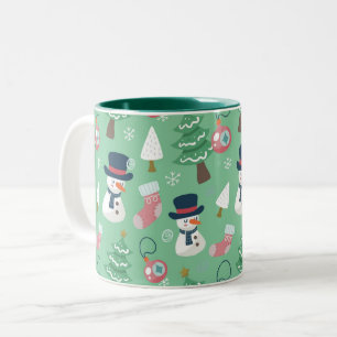 Snowman Christmas Mug, Festive Holiday Coffee Cup