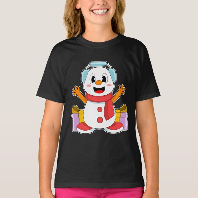 Snowman Christmas Music T-Shirt (Front)