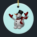 Snowman Christmas Ornament<br><div class="desc">Happy Snowman Christmas Ornaments - or Choose / Add Your Unique Text / Name / Colour - Make Your Special Gift - Resize and move or remove and add elements / text with customisation tool ! You can also transfer this designs to more than 1000 Zazzle products. Merry Christmas -...</div>