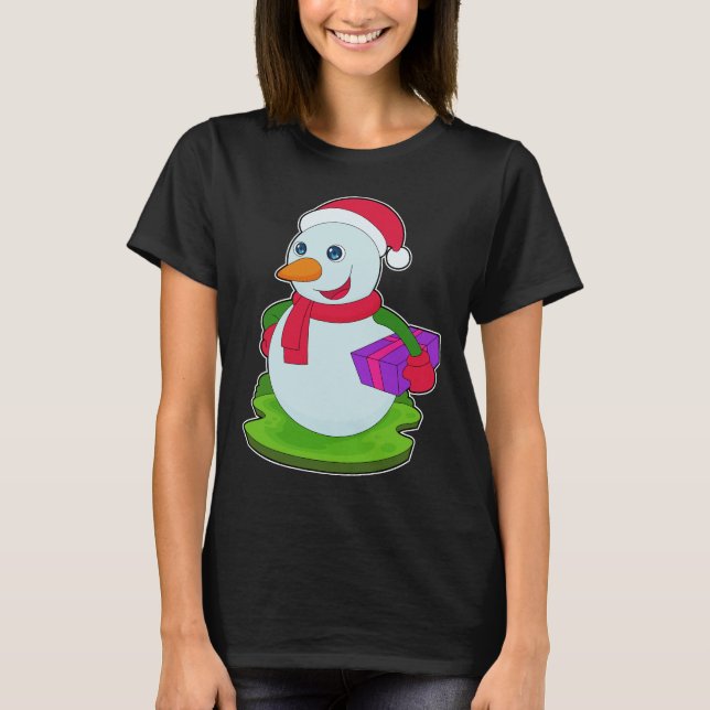 Snowman Christmas Package T-Shirt (Front)