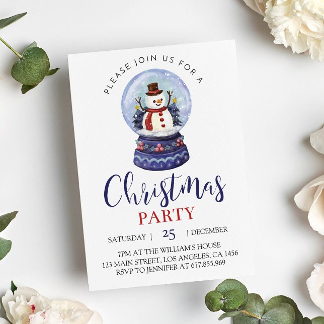 Snowman Christmas Party Bithday Invitation (Creator Uploaded)