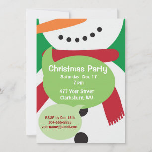 Snowman Christmas Party Invitation