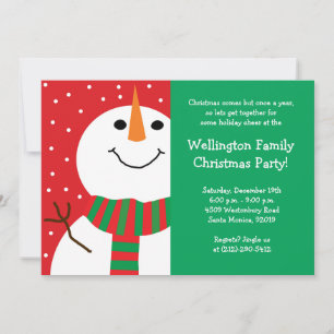 Snowman Christmas Party Invitation