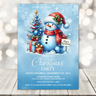 Snowman Christmas Party Invitation