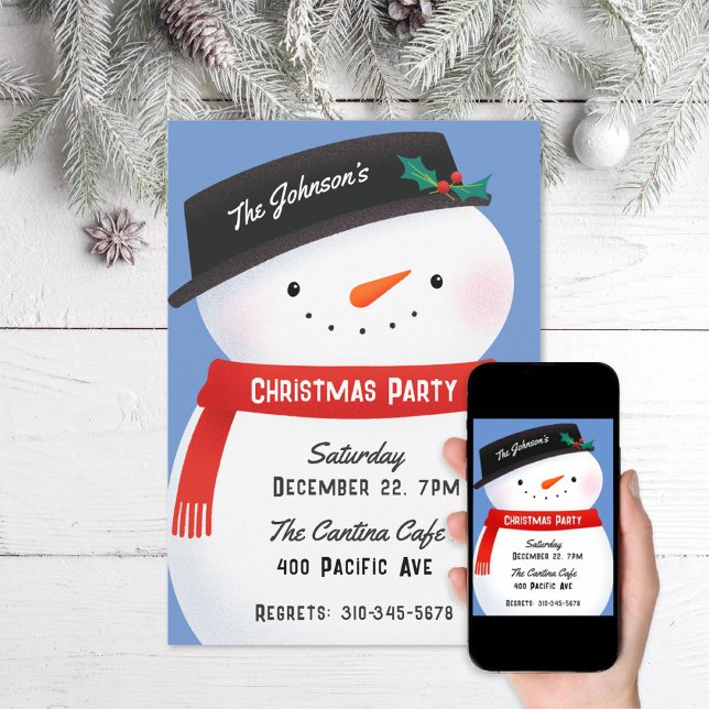 Snowman Christmas Party Invitation (Creator Uploaded)