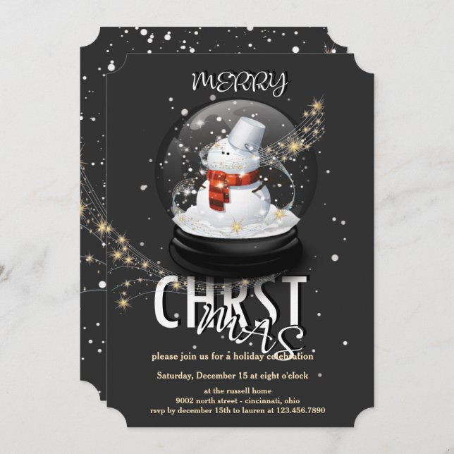 Snowman Christmas party Invitation (Front/Back)