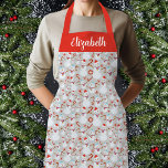 Snowman Christmas Peppermint Candy Cane Candies Apron<br><div class="desc">Snowman Christmas Peppermint Candy Cane Candies,  I hand drew these elements and created a fun Christmas pattern.

© Rosemarie Guieb</div>