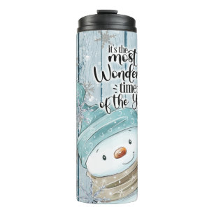 Snowman Christmas Personalise Thermal Tumbler