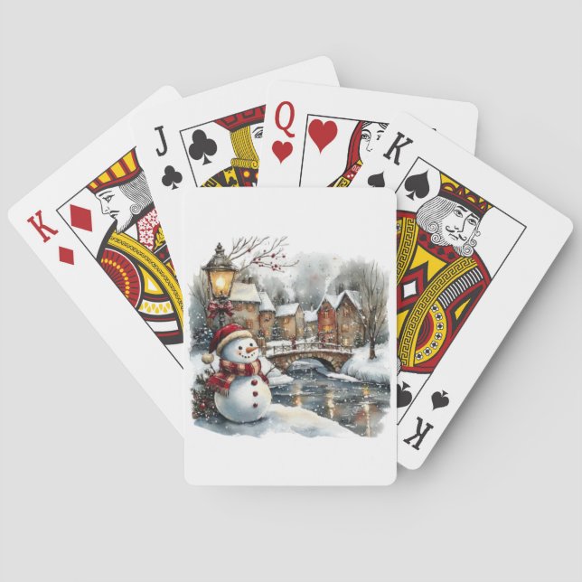 Snowman Christmas Playing Cards (Back)