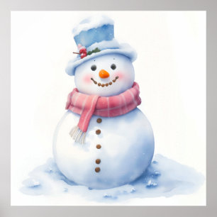 Snowman Christmas Poster