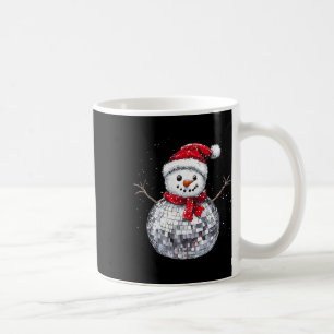 Snowman Christmas Retro Santa Hat Disco Ball Match Coffee Mug
