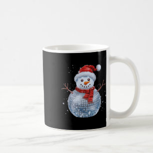 Snowman Christmas Retro Santa Hat Disco Ball Match Coffee Mug