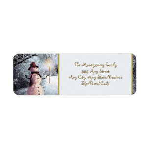Snowman Christmas Return  Address Label
