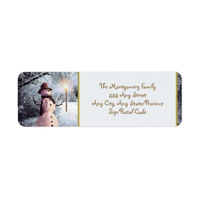 Snowman Christmas Return  Address Label (Front)