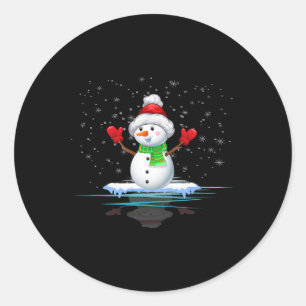 Snowman Christmas Santa Xmas Family Matching Funny Classic Round Sticker