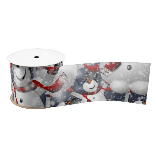 Snowman Christmas  Satin Ribbon