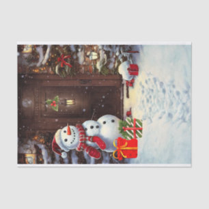 Snowman Christmas Scene Tissue Paper