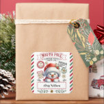 Snowman Christmas Special Delivery From Sant Square Sticker<br><div class="desc">Christmas Special Delivery From Santa</div>