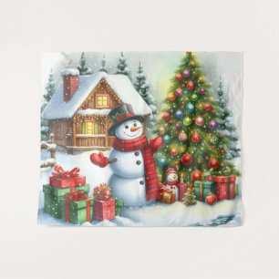 Snowman christmas tapestry
