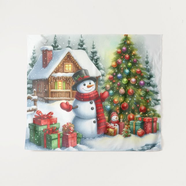Snowman christmas tapestry (Front (Horizontal))