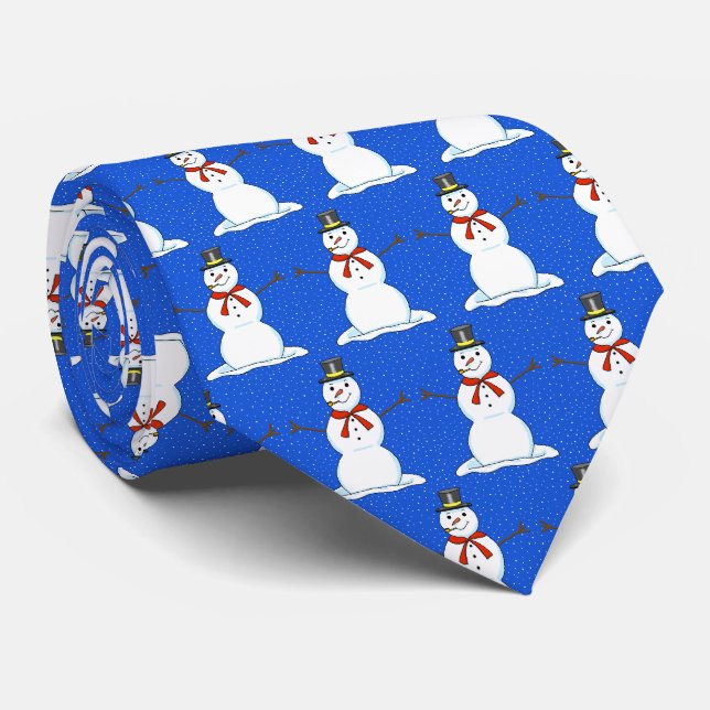 Snowman Christmas Tie (Rolled)