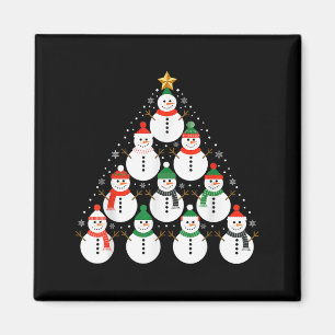 Snowman Christmas Tree Lights Santa Hat Family Xma Magnet