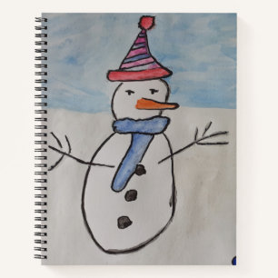 Snowman & Christmas Tree Spiral Notebook