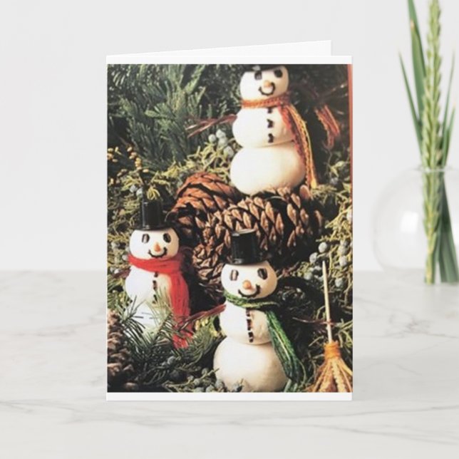 **SNOWMAN** CHRISTMAS TREE WISHES FOR YOU!** CARD (Front)