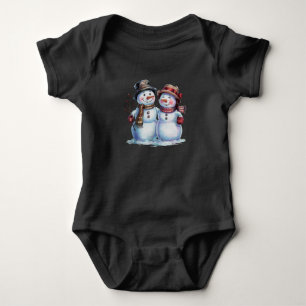 Snowman Christmas Vintage Holiday Baby Bodysuit