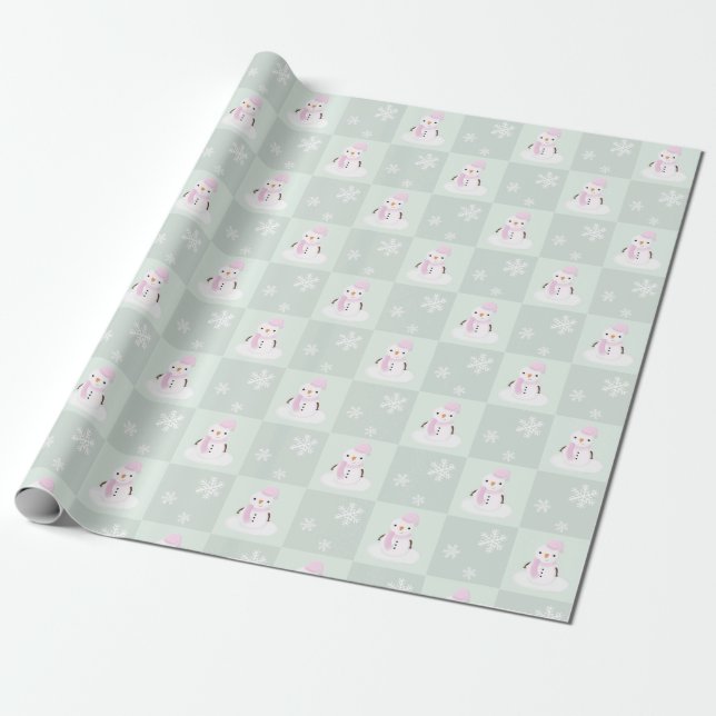 Snowman Christmas Wrapping Paper (Unrolled)