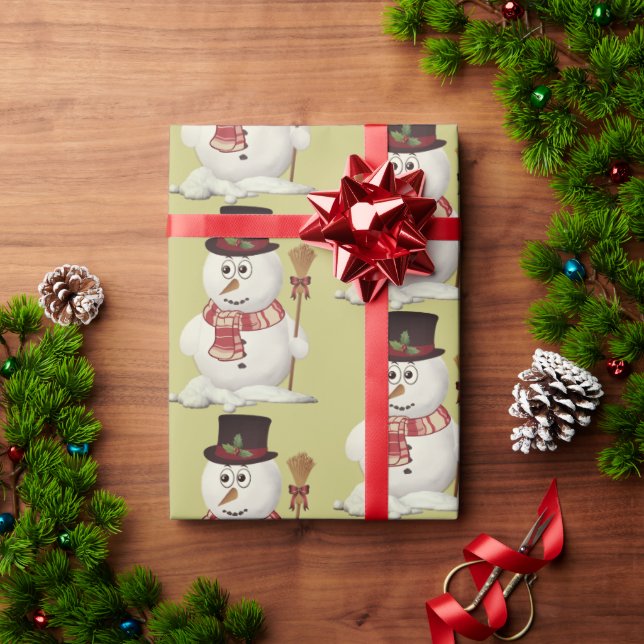 SnowMan Christmas Wrapping Paper (Holiday Gift)