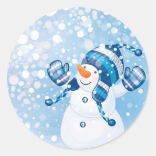 Snowman Classic Round Sticker