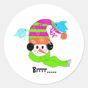 Snowman Classic Round Sticker