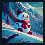 Snowman climbs mountains at Christmas Poster<br><div class="desc">Snowman go to  mountains at Christmas</div>