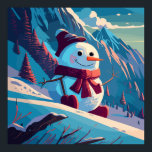 Snowman climbs mountains at Christmas Poster<br><div class="desc">Snowman go to  mountains at Christmas</div>