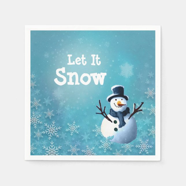 Snowman Cocktail Napkin (Front)