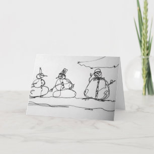 Snowman Contour Art Card