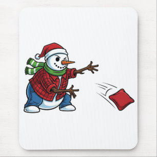 Snowman Cornhole Christmas 2026 Holiday Tailgate Mouse Pad