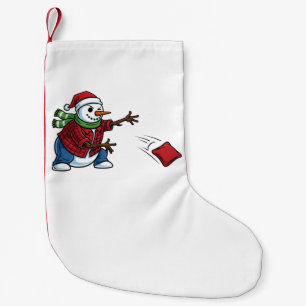 Snowman Cornhole Christmas 2026 Holiday Tailgate Small Christmas Stocking