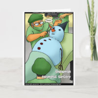 Snowman Cosmetic Surgery Funny Gifts Tees Cards