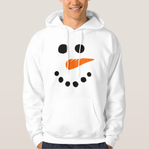 Snowman Costume Cute Snowman Face Carrot Nose Wint Hoodie