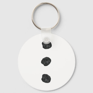 Snowman Costume Shirt Three Black Buttons On White Key Ring