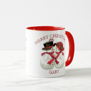 Snowman Couple - Merry Christmas Mug
