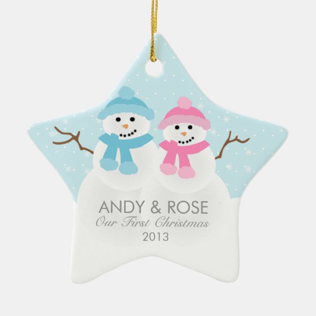 Snowman Couple Ornament (Front)