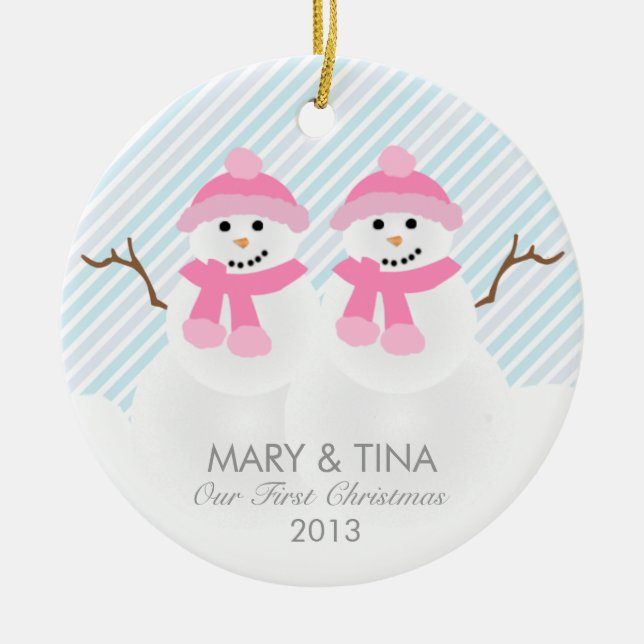 Snowman Couple Ornament (Front)