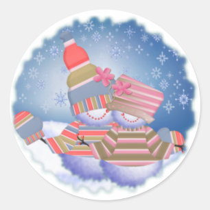 Snowman Couple Sticker