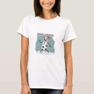 Snowman Creepy Footballer: Merry Dark Christmas T-Shirt